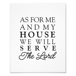 私と私の家についてJoshua Bible Verse フォトプリント