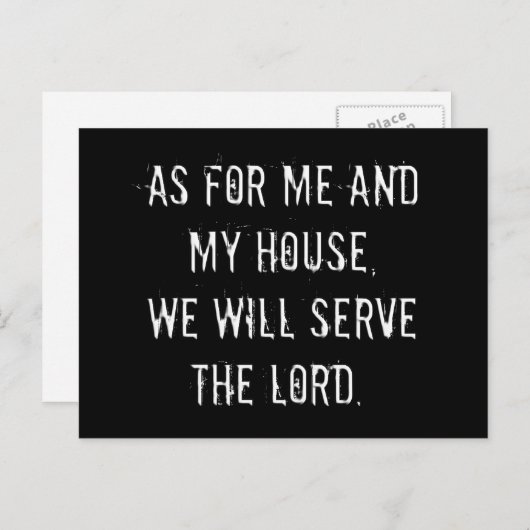 私と私の家に関しては、私たちは主に仕えます ポストカード (正面/裏面)