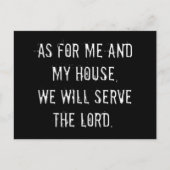 私と私の家に関しては、私たちは主に仕えます ポストカード (正面)
