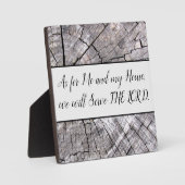 私と私の家のテーブルの上にイーゼルのプラーク フォトプラーク (正面)