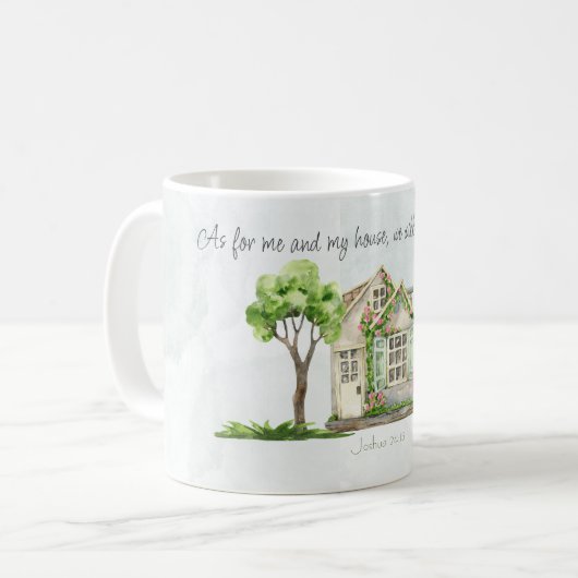 私と私の家の水の色のための聖書の詩 コーヒーマグカップ (正面左)