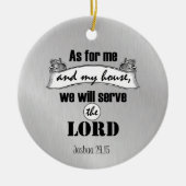 私と私の家の聖書の聖句について セラミックオーナメント (正面)