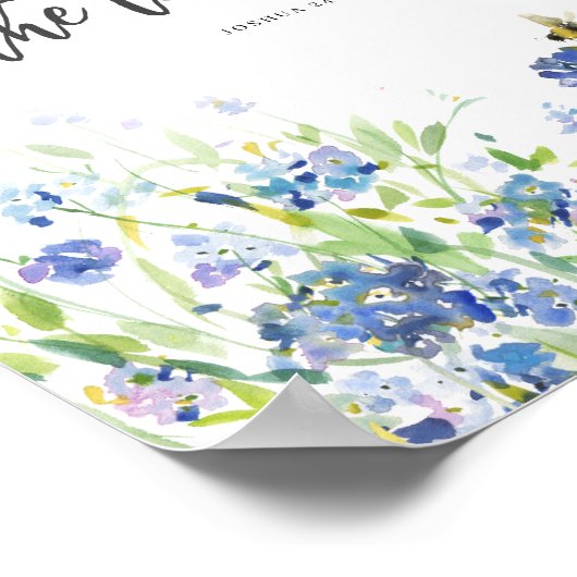 私と私の家の青いモダンフローラは ポスター (角)