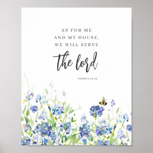 私と私の家の青いモダンフローラは ポスター (正面)