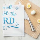 「私と私の家」台所用タオル (青) キッチンタオル (四つ折り)