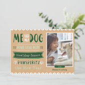 私と私の犬5x7クリスマスカード シーズンカード (スタンド正面)
