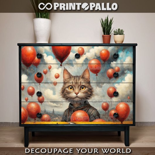 私と私の非現実的な月曜日は風船の猫として 薄葉紙