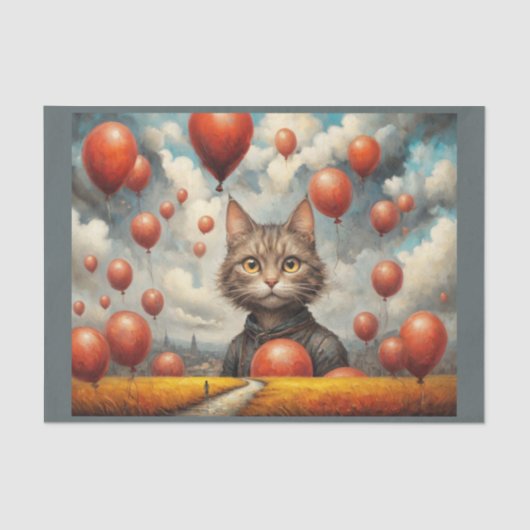 私と私の非現実的な月曜日は風船の猫として 薄葉紙 (正面)