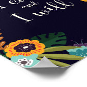 私と私は引用文と鮮やかフローラ縁ど ポスター (角)