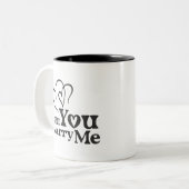 私と結婚しておもしろいく結婚か ツートーンマグカップ (正面左)