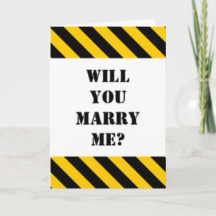 「私と結婚してくれない?」 +ブラックとイエローのストライプ カード