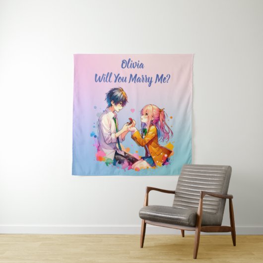 私と結婚してくれますか | アニメでのプロポーズ タペストリー (インサイチュ)