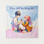 私と結婚してくれますか | アニメでのプロポーズ タペストリー (正面)