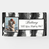 私と結婚してくれますか?カスタムネームプロポーズ 横断幕 (横)