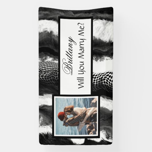 私と結婚してくれますか?カスタムネームプロポーズ 横断幕 (縦)