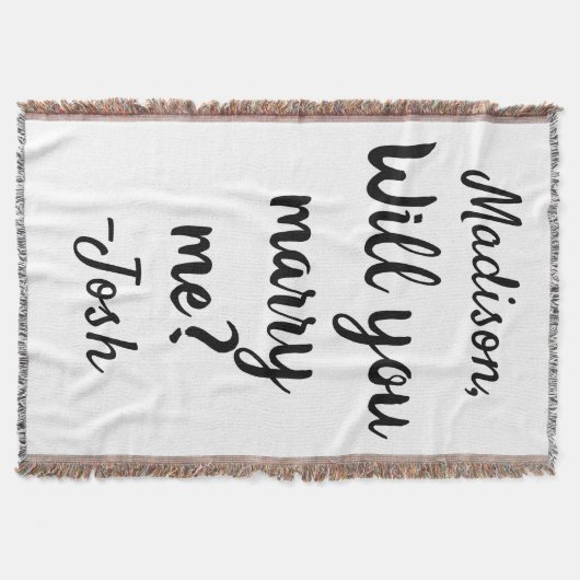 私と結婚してくれますか サイン ウェディング プロポーズ デコレーション スローブランケット (正面)