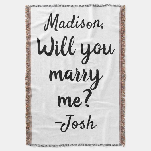 私と結婚してくれますか サイン ウェディング プロポーズ 装飾 スローブランケット (正面縦)