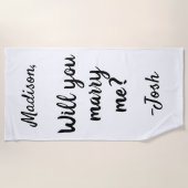 私と結婚してくれますか サイン ウェディング プロポーズ 装飾 ビーチタオル (正面)