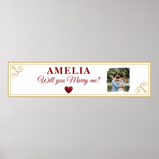 私と結婚してくれますか ハート ロマンチック プロポーズ フォト ポスター (正面)