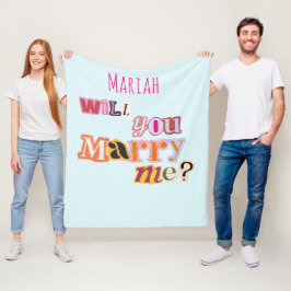 「私と結婚してくれますか?」ロマンティックプロポーズ懐かしさ フリースブランケット
