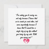 私と結婚してくれますか？　私の愛する人よ ノートカード (裏面)