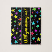 「私と結婚してくれるか？」+おもしろい、カラフルStars Pattern ジグソーパズル (縦)