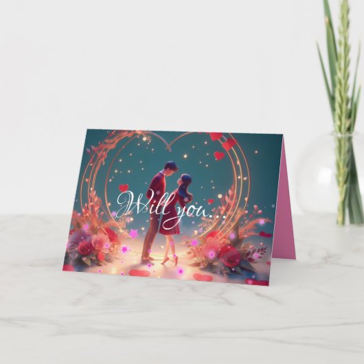 私と結婚してくれる？の結婚申パーソナライズされた出 カード (正面)