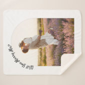 私と結婚してくれる?アーチ写真 シェルパブランケット (正面(横))