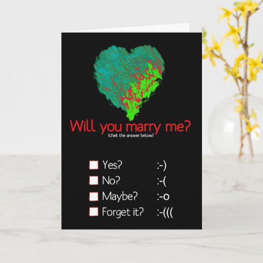 私と結婚してくれる？ カード (黄色い花)