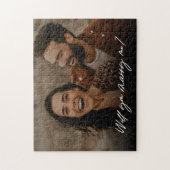 私と結婚してくれる?シンプルモダンカスタム写真 ジグソーパズル (縦)