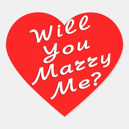 私と結婚してくれる？シール ハートシール (正面)