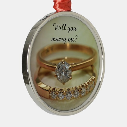 私と結婚してくれる？ダイヤモンドリングオーナメント メタルオーナメント (右)