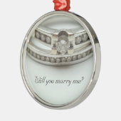 私と結婚してくれる？ダイヤモンドリングオーナメント メタルオーナメント (左)