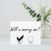 私と結婚してくれる？チェックボックス ポストカード (スタンド正面)