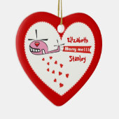 私と結婚してくれる?バレンタインのヘリコプターの愛 セラミックオーナメント (右)