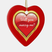 私と結婚してくれる?バレンタイン セラミックオーナメント (右)