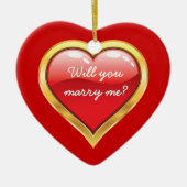 私と結婚してくれる?バレンタイン セラミックオーナメント (正面)