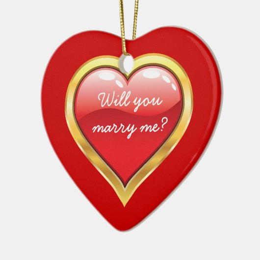 私と結婚してくれる?バレンタイン セラミックオーナメント (左)