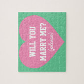 私と結婚してくれる?ピンクハート ジグソーパズル (縦)