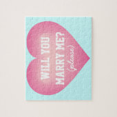 私と結婚してくれる?ピンクフェードハート ジグソーパズル (縦)