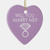 私と結婚してくれる？プロポーズダイヤモンドリングや輪 セラミックオーナメント (右)