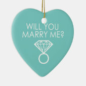 私と結婚してくれる？プロポーズダイヤモンドリングや輪 セラミックオーナメント (右)