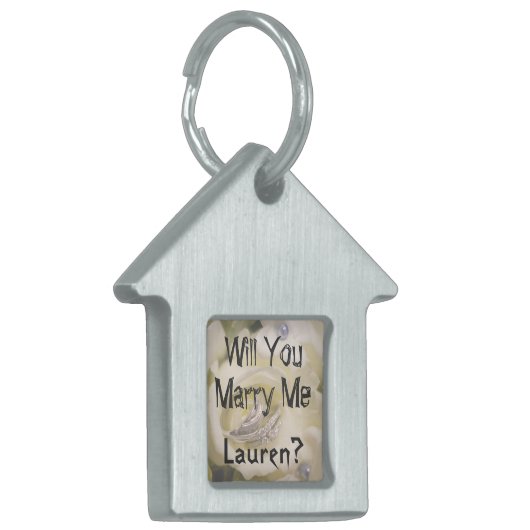 私と結婚してくれる？プロポーズドッグラベル ペットネームタグ (正面左)