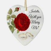 私と結婚してくれる? |レッドローズ セラミックオーナメント (右)