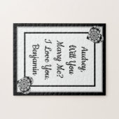 私と結婚してくれる?ロマンチックパーソナライズされたな提案 ジグソーパズル (横)