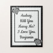 私と結婚してくれる？ロマンチックパーソナライズされたな提案 ジグソーパズル (縦)