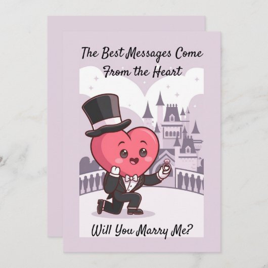 私と結婚してくれる？ – 提案カード 招待状 (正面/裏面)