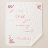 私と結婚してくれる？提案書ピンクハート シェルパブランケット (正面)