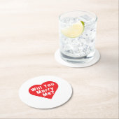 私と結婚してくれる?提案書 ラウンドペーパーコースター (インサイチュ)