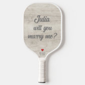 私と結婚してくれる？木素朴材結婚案 ピックルボールラケット (裏面)